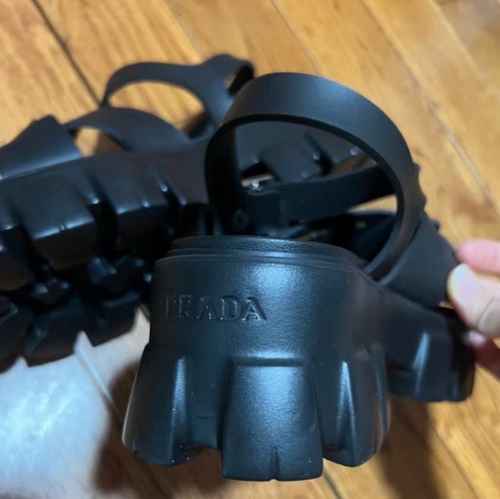 Prada Monolith Leather Sandals - Picture 6 of 6